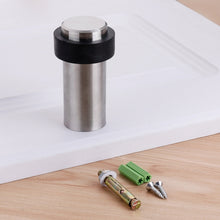 Load image into Gallery viewer, Rubber Anti-Collision Door Gear Punching Stainless Steel Round Door Resistant Home Floor-Shaped Cylindrical Door Touch, 46mm Punch, 60mm Punch, 80mm Punch, 46mm Punch-free, 60mm Punch-free, 80mm Punch-free, Brushed Steel 46mm With Plastic Head+Punch-fr...