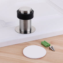 Load image into Gallery viewer, Rubber Anti-Collision Door Gear Punching Stainless Steel Round Door Resistant Home Floor-Shaped Cylindrical Door Touch, 46mm Punch, 60mm Punch, 80mm Punch, 46mm Punch-free, 60mm Punch-free, 80mm Punch-free, Brushed Steel 46mm With Plastic Head+Punch-fr...