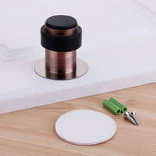 Load image into Gallery viewer, Rubber Anti-Collision Door Gear Punching Stainless Steel Round Door Resistant Home Floor-Shaped Cylindrical Door Touch, 46mm Punch, 60mm Punch, 80mm Punch, 46mm Punch-free, 60mm Punch-free, 80mm Punch-free, Brushed Steel 46mm With Plastic Head+Punch-fr...