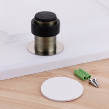 Load image into Gallery viewer, Rubber Anti-Collision Door Gear Punching Stainless Steel Round Door Resistant Home Floor-Shaped Cylindrical Door Touch, 46mm Punch, 60mm Punch, 80mm Punch, 46mm Punch-free, 60mm Punch-free, 80mm Punch-free, Brushed Steel 46mm With Plastic Head+Punch-fr...