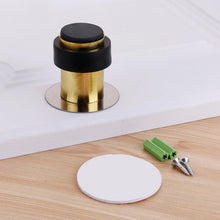 Load image into Gallery viewer, Rubber Anti-Collision Door Gear Punching Stainless Steel Round Door Resistant Home Floor-Shaped Cylindrical Door Touch, 46mm Punch, 60mm Punch, 80mm Punch, 46mm Punch-free, 60mm Punch-free, 80mm Punch-free, Brushed Steel 46mm With Plastic Head+Punch-fr...
