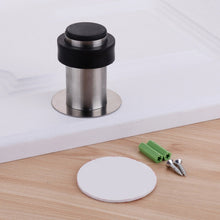 Load image into Gallery viewer, Rubber Anti-Collision Door Gear Punching Stainless Steel Round Door Resistant Home Floor-Shaped Cylindrical Door Touch, 46mm Punch, 60mm Punch, 80mm Punch, 46mm Punch-free, 60mm Punch-free, 80mm Punch-free, Brushed Steel 46mm With Plastic Head+Punch-fr...