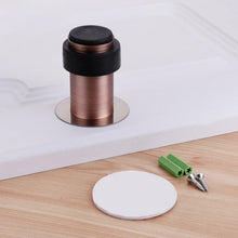 Load image into Gallery viewer, Rubber Anti-Collision Door Gear Punching Stainless Steel Round Door Resistant Home Floor-Shaped Cylindrical Door Touch, 46mm Punch, 60mm Punch, 80mm Punch, 46mm Punch-free, 60mm Punch-free, 80mm Punch-free, Brushed Steel 46mm With Plastic Head+Punch-fr...