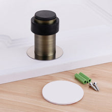 Load image into Gallery viewer, Rubber Anti-Collision Door Gear Punching Stainless Steel Round Door Resistant Home Floor-Shaped Cylindrical Door Touch, 46mm Punch, 60mm Punch, 80mm Punch, 46mm Punch-free, 60mm Punch-free, 80mm Punch-free, Brushed Steel 46mm With Plastic Head+Punch-fr...