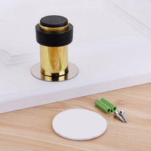 Load image into Gallery viewer, Rubber Anti-Collision Door Gear Punching Stainless Steel Round Door Resistant Home Floor-Shaped Cylindrical Door Touch, 46mm Punch, 60mm Punch, 80mm Punch, 46mm Punch-free, 60mm Punch-free, 80mm Punch-free, Brushed Steel 46mm With Plastic Head+Punch-fr...