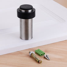 Load image into Gallery viewer, Rubber Anti-Collision Door Gear Punching Stainless Steel Round Door Resistant Home Floor-Shaped Cylindrical Door Touch, 46mm Punch, 60mm Punch, 80mm Punch, 46mm Punch-free, 60mm Punch-free, 80mm Punch-free, Brushed Steel 46mm With Plastic Head+Punch-fr...