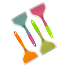 Load image into Gallery viewer, Silicone Nonstick Spatula Wide Mouth Steak Pizza Spatula Kitchen Tool, Green + Green, Pink + Green, Blue + Pink, Orange + Orange