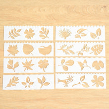 Load image into Gallery viewer, HB-9 Long Series 8 in 1 Drawing Ruler Hand Account Multi-Function Hollow Flower Edge Filling Template, Wave Letters, Cartoon Animals, Flowers, Architecture, Car, Leaves, Weather, Cruise Ship