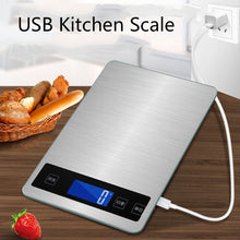 Load image into Gallery viewer, A10-1 Portable USB Kitchen Scale Household Food Baking Tea Quasi-Gram Weight Bench Scale, 5kg / 1g(White), 10kg / 1g(White), 15kg / 1g(White), 5kg / 1g(Rose Gold), 10kg / 1g(Rose Gold), 15kg / 1g(Rose Gold)