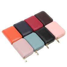 Load image into Gallery viewer, 1626 Short RFID Anti-Theft Brush Multiple Card-Binding Card Package Ladies Cowhide Zipper Wallet, Red Wine, Purple, Black, Pink, Royal Blue, Orange, Brown, Linen Blue