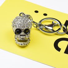 Load image into Gallery viewer, 2 PCS Shining Skull Keychain Bag Hanging Jewelry, Diamond Skull Keychain