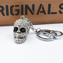 Load image into Gallery viewer, 2 PCS Shining Skull Keychain Bag Hanging Jewelry, Diamond Skull Keychain