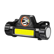 Load image into Gallery viewer, 2 PCS 101 USB Rechargeable Headlight Glare Flashlight Magnet Camping Light Outdoor Fishing Light, Headlight + USB Cable, Headlight + Bicycle Frame + USB Cable