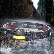Load image into Gallery viewer, 2 PCS 101 USB Rechargeable Headlight Glare Flashlight Magnet Camping Light Outdoor Fishing Light, Headlight + USB Cable, Headlight + Bicycle Frame + USB Cable