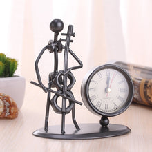 Load image into Gallery viewer, Iron Stainless Steel Small Table Clock Retro Personality Clock Birthday Gift, C61 Violin Clock, C62 Cello Clock, C63 Flute Clock, C64 Accordion Clock, C66 Trombone Clock, C67 French Horn Clock, C68 Guitar Clock, C69 Saxophone Clock, C70 Bes Clock