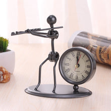 Load image into Gallery viewer, Iron Stainless Steel Small Table Clock Retro Personality Clock Birthday Gift, C61 Violin Clock, C62 Cello Clock, C63 Flute Clock, C64 Accordion Clock, C66 Trombone Clock, C67 French Horn Clock, C68 Guitar Clock, C69 Saxophone Clock, C70 Bes Clock