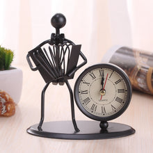 Load image into Gallery viewer, Iron Stainless Steel Small Table Clock Retro Personality Clock Birthday Gift, C61 Violin Clock, C62 Cello Clock, C63 Flute Clock, C64 Accordion Clock, C66 Trombone Clock, C67 French Horn Clock, C68 Guitar Clock, C69 Saxophone Clock, C70 Bes Clock
