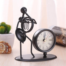 Load image into Gallery viewer, Iron Stainless Steel Small Table Clock Retro Personality Clock Birthday Gift, C61 Violin Clock, C62 Cello Clock, C63 Flute Clock, C64 Accordion Clock, C66 Trombone Clock, C67 French Horn Clock, C68 Guitar Clock, C69 Saxophone Clock, C70 Bes Clock