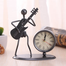 Load image into Gallery viewer, Iron Stainless Steel Small Table Clock Retro Personality Clock Birthday Gift, C61 Violin Clock, C62 Cello Clock, C63 Flute Clock, C64 Accordion Clock, C66 Trombone Clock, C67 French Horn Clock, C68 Guitar Clock, C69 Saxophone Clock, C70 Bes Clock