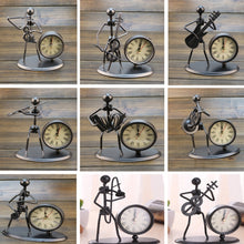 Load image into Gallery viewer, Iron Stainless Steel Small Table Clock Retro Personality Clock Birthday Gift, C61 Violin Clock, C62 Cello Clock, C63 Flute Clock, C64 Accordion Clock, C66 Trombone Clock, C67 French Horn Clock, C68 Guitar Clock, C69 Saxophone Clock, C70 Bes Clock