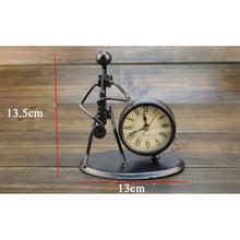 Load image into Gallery viewer, Iron Stainless Steel Small Table Clock Retro Personality Clock Birthday Gift, C61 Violin Clock, C62 Cello Clock, C63 Flute Clock, C64 Accordion Clock, C66 Trombone Clock, C67 French Horn Clock, C68 Guitar Clock, C69 Saxophone Clock, C70 Bes Clock