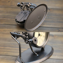 Load image into Gallery viewer, Iron Stainless Steel Small Table Clock Retro Personality Clock Birthday Gift, C61 Violin Clock, C62 Cello Clock, C63 Flute Clock, C64 Accordion Clock, C66 Trombone Clock, C67 French Horn Clock, C68 Guitar Clock, C69 Saxophone Clock, C70 Bes Clock