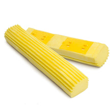 Load image into Gallery viewer, 2 PCS 28cm Half-Fold Narrow Mouth Universal Mop Sponge Tape Head Replacement Fittings, Yellow, Gray