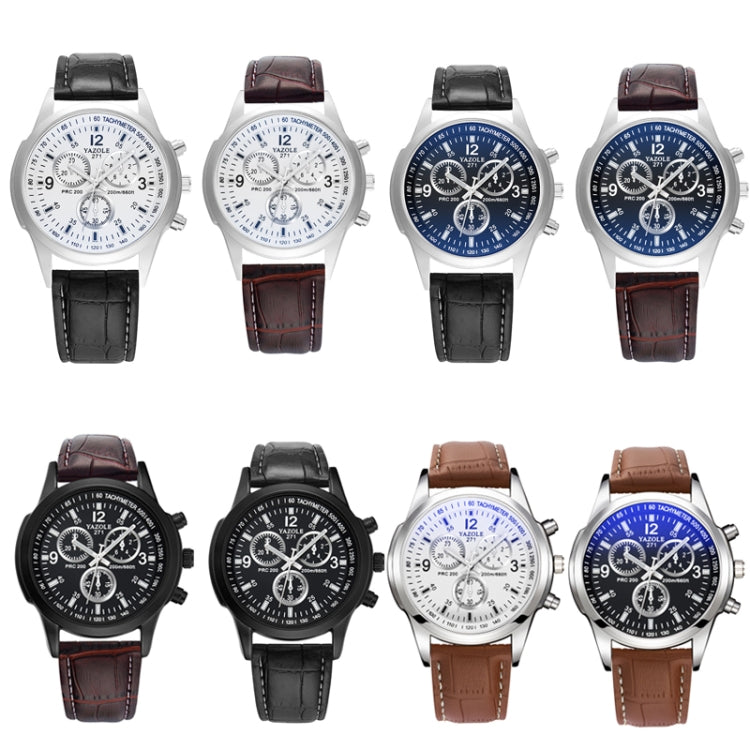 YAZOLE 271 Three-Eye Six-Hand Watch Men Auartz Watch Waterproof Business Watch