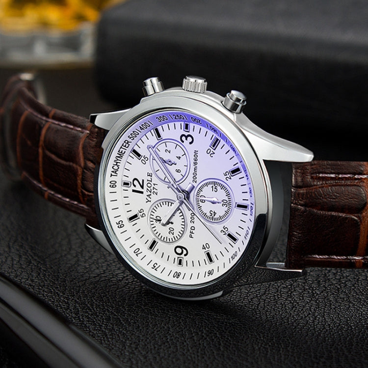 YAZOLE 271 Three-Eye Six-Hand Watch Men Auartz Watch Waterproof Business Watch