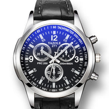 Load image into Gallery viewer, YAZOLE 271 Three-Eye Six-Hand Watch Men Auartz Watch Waterproof Business Watch