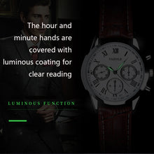 Load image into Gallery viewer, YAZOLE 271 Three-Eye Six-Hand Watch Men Auartz Watch Waterproof Business Watch