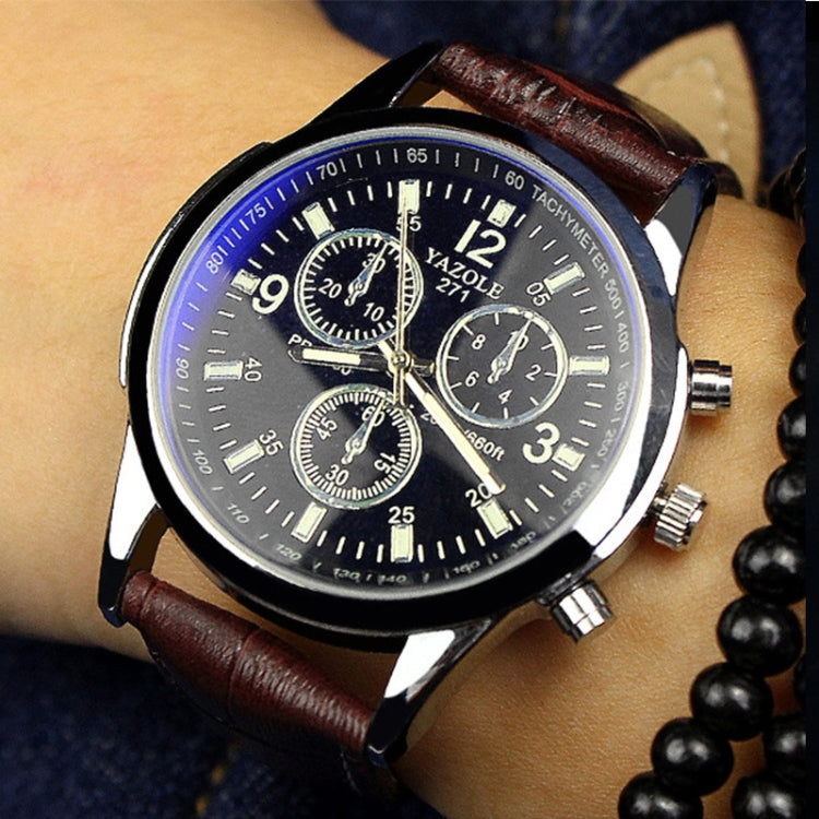 YAZOLE 271 Three-Eye Six-Hand Watch Men Auartz Watch Waterproof Business Watch