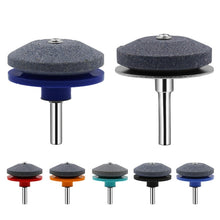 Load image into Gallery viewer, 6 PCS Grinding Stone Industrial Electric Sharpener Mower Grinding Tool Wear Resistant Grinding Head, Plastic Blue, Plastic Black, Plastic Cyan, Plastic Red, Plastic Orange, Plastic Dark Blue, Metal