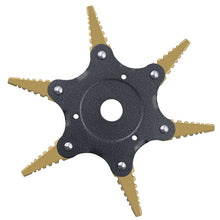 Load image into Gallery viewer, Toothed Mower Blade Six-Leaf Cyclone Blade Agricultural Weeder Parts, Golden Blade Bagged Gray, Golden Blade Bagged Green, Golden Blade Bagged Yellow, Golden Blade Bagged Red