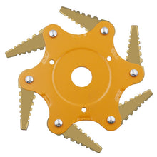 Load image into Gallery viewer, Toothed Mower Blade Six-Leaf Cyclone Blade Agricultural Weeder Parts, Golden Blade Bagged Gray, Golden Blade Bagged Green, Golden Blade Bagged Yellow, Golden Blade Bagged Red