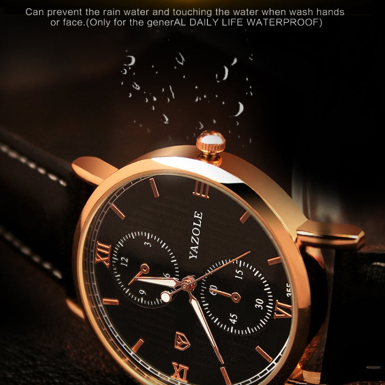 YAZOLE 355 Two-eyes Luminous Business Men Quartz Watch