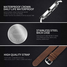 Load image into Gallery viewer, YAZOLE 506 Simple Large Scale Dial Men Business Quartz Watch