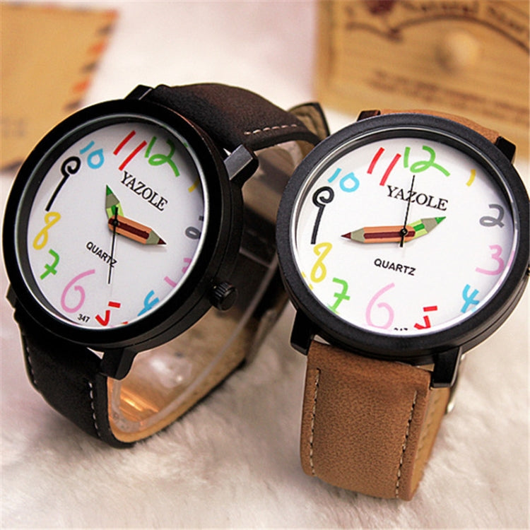 YAZOLE Personality Arabic Numeral Dial Student Watch Quartz Children Watch