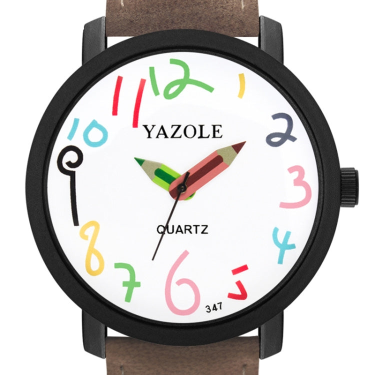 YAZOLE Personality Arabic Numeral Dial Student Watch Quartz Children Watch