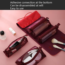 Load image into Gallery viewer, 4 In 1 Multi-Function Cosmetics Storage Bag Removable Large Capacity Travel Convenient Cosmetic Bag Wash Bag, Red Wine, Black, Gray, Upgrade Green, Upgrade Pink, Upgrade Brown, Upgrade Blue, Upgrade Purple, Upgrade White