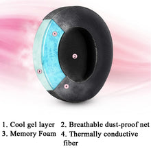 Load image into Gallery viewer, 2 PCS Ice Feeling Gel Earmuffs Sponge Sleeve Earmuffs Are Suitable for Razer Meng Cat Pink Crystal Edition Beihai Giant Monster V2 RGB Symphony Headphones, Black, Gray