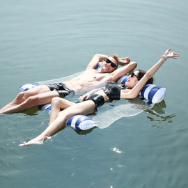 Inflatable Recliner On Water Foldable Backrest Floating Bed Inflatable Floating Row, Style：