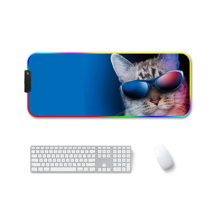F-01 Rubber Thermal Transfer RGB Luminous Non-Slip Mouse Pad, 250x350x3mm, 250x350x4mm, 260x390x3mm, 260x390x4mm, 300x350x3mm