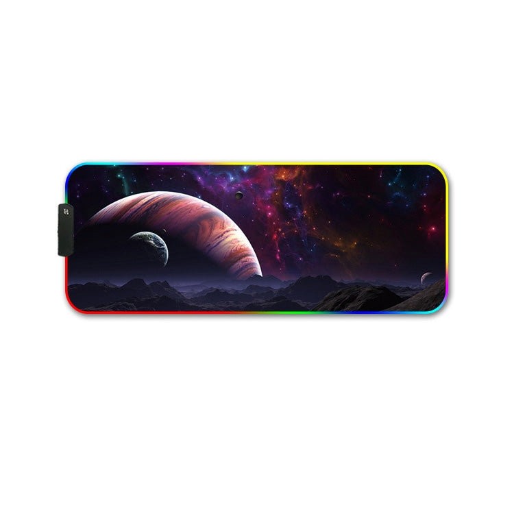 F-01 Rubber Thermal Transfer RGB Luminous Non-Slip Mouse Pad, 300x350x4mm, 350x600x3mm, 350x600x4mm, 300x800x3mm, 300x800x4mm