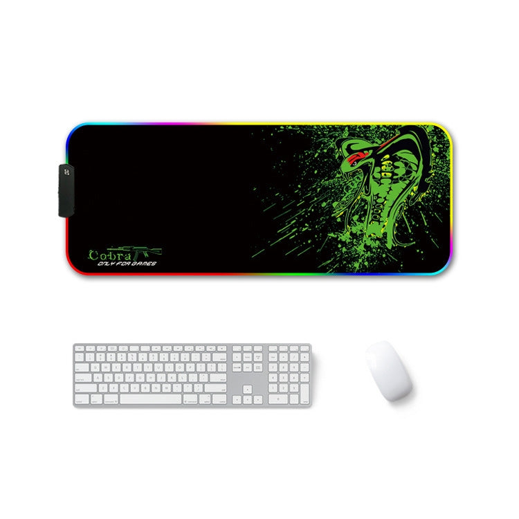 F-01 Rubber Thermal Transfer RGB Luminous Non-Slip Mouse Pad, 350x900x3mm, 350x900x4mm, 400x900x3mm, 400x900x4mm