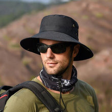 Load image into Gallery viewer, Outdoor Sun Hat Hiking Big Brim Breathable Sunscreen Fisherman Hat, Green Gray, Dark Gray, Brown, Khaki, Black, Navy, Beige