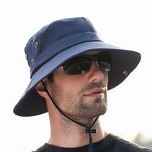 Load image into Gallery viewer, Outdoor Sun Hat Hiking Big Brim Breathable Sunscreen Fisherman Hat, Green Gray, Dark Gray, Brown, Khaki, Black, Navy, Beige