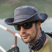 Load image into Gallery viewer, Outdoor Sun Hat Hiking Big Brim Breathable Sunscreen Fisherman Hat, Green Gray, Dark Gray, Brown, Khaki, Black, Navy, Beige