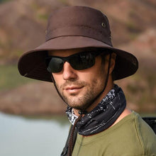 Load image into Gallery viewer, Outdoor Sun Hat Hiking Big Brim Breathable Sunscreen Fisherman Hat, Green Gray, Dark Gray, Brown, Khaki, Black, Navy, Beige