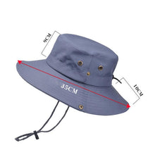 Load image into Gallery viewer, Outdoor Sun Hat Hiking Big Brim Breathable Sunscreen Fisherman Hat, Green Gray, Dark Gray, Brown, Khaki, Black, Navy, Beige